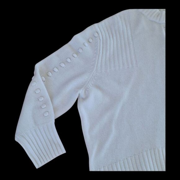 NOTSHY Cashmere France Sweater Jumper Nupp Stitch Cable Knit Cream L Relaxed Fit - Picture 6 of 16